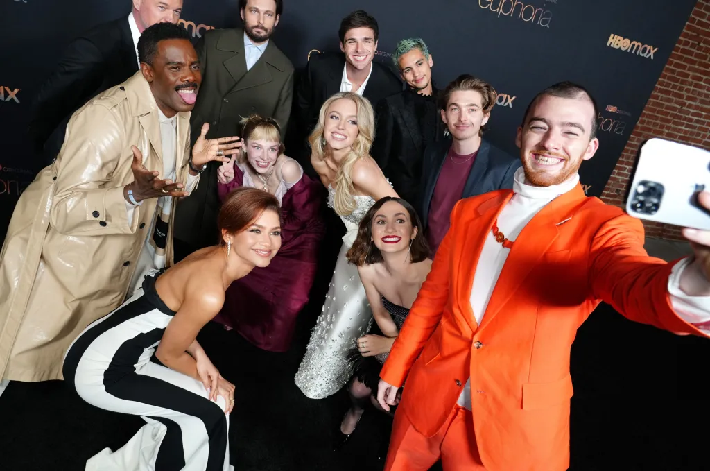 The cast of Euphoria at a season 2 photo call.