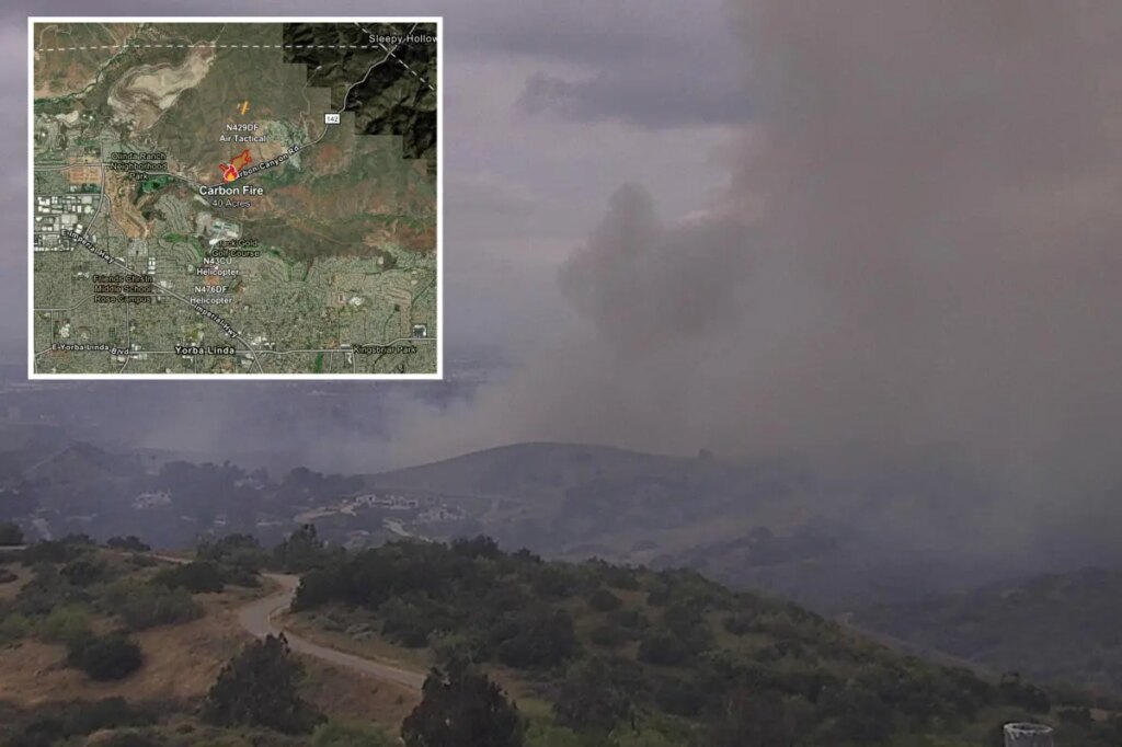 Wind fuels brush fire in OC, closing roads and forcing evacuation warnings