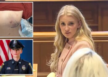 Cop Kelsey Fitzsimmons shares graphic image of where she was shot by fellow officer as she plans lawsuit against town