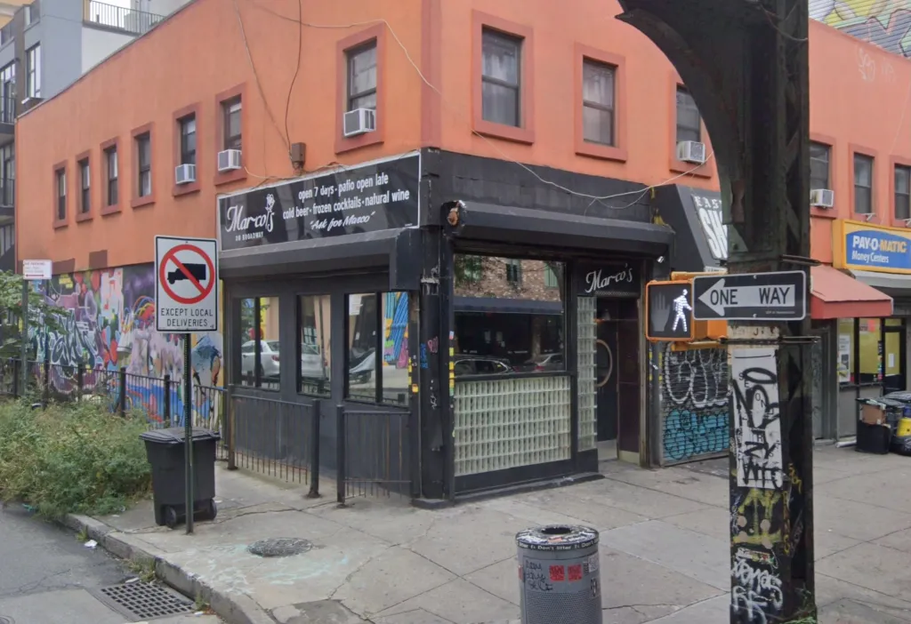 Corner view of Marco's bar, where a fatal stabbing occurred.