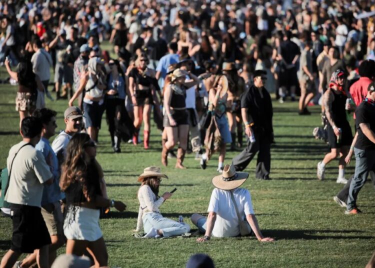 Scantily-clad festivalgoers stuck in Coachella hell in desert heat