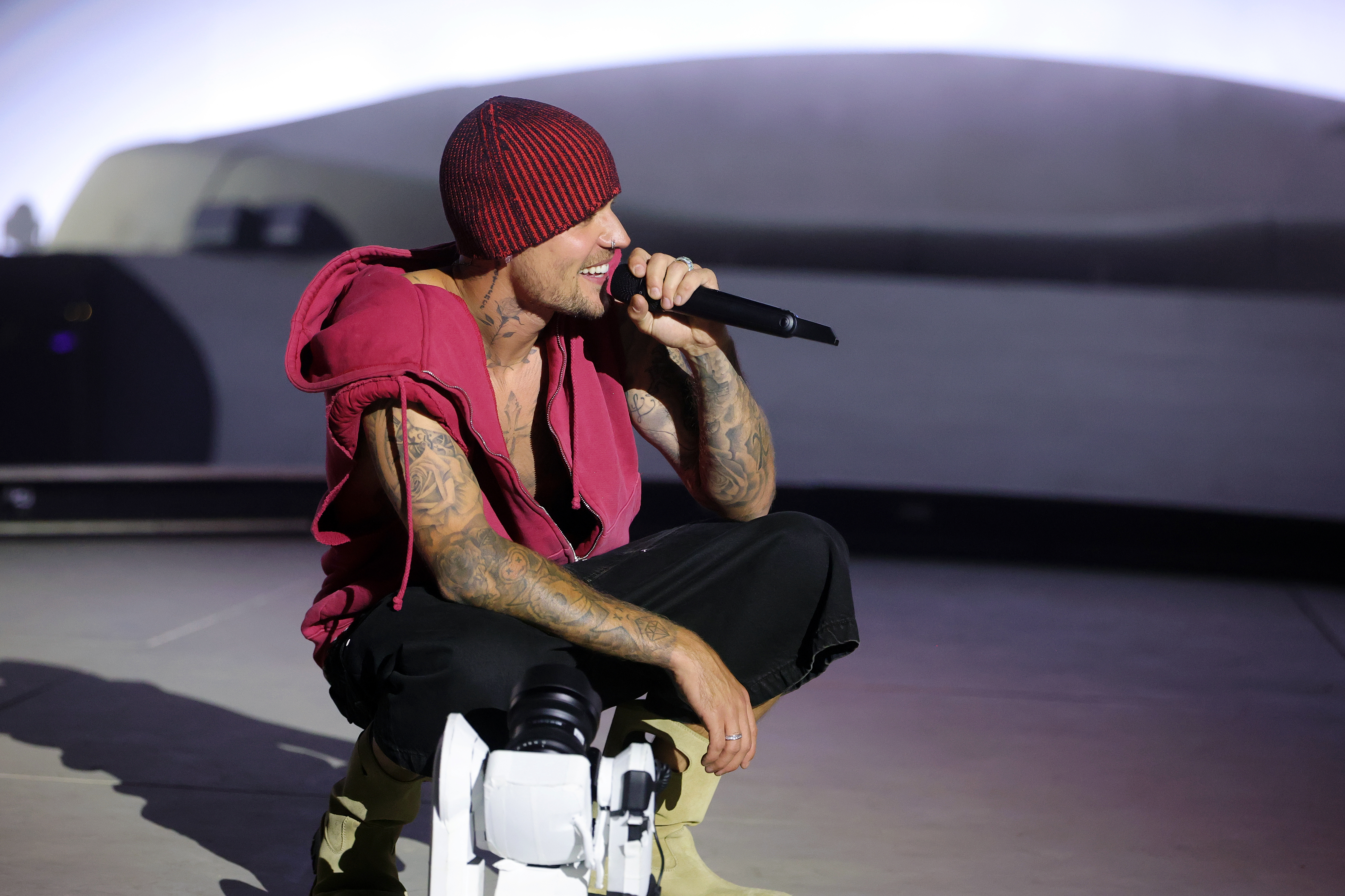 Justin Bieber performs at the Coachella Stage during the 2026 Coachella Valley Music and Arts Festival.