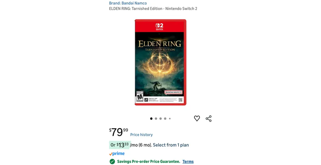 Elden Ring Switch 2 Price Leaked