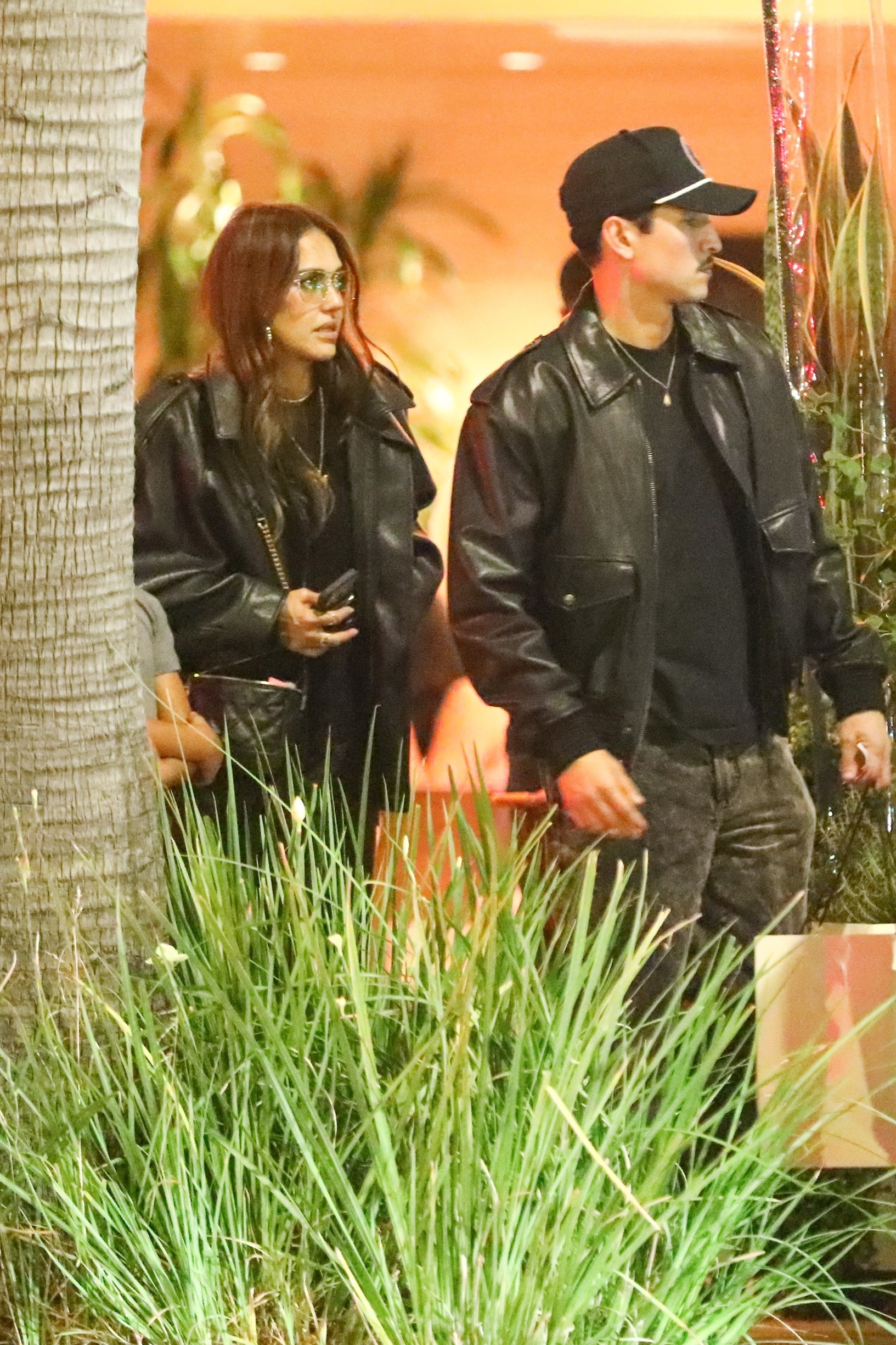 Jessica Alba and Danny Ramirez leaving Avra Restaurant.