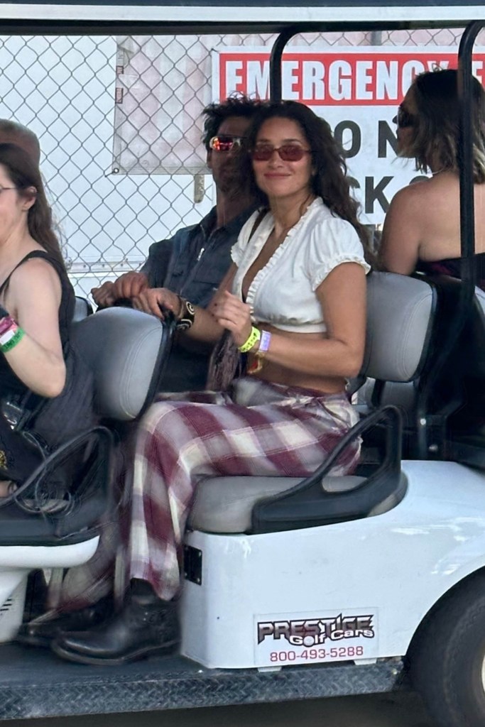 Tatiana Gabriela in a golf cart at Coachella Music Festival.