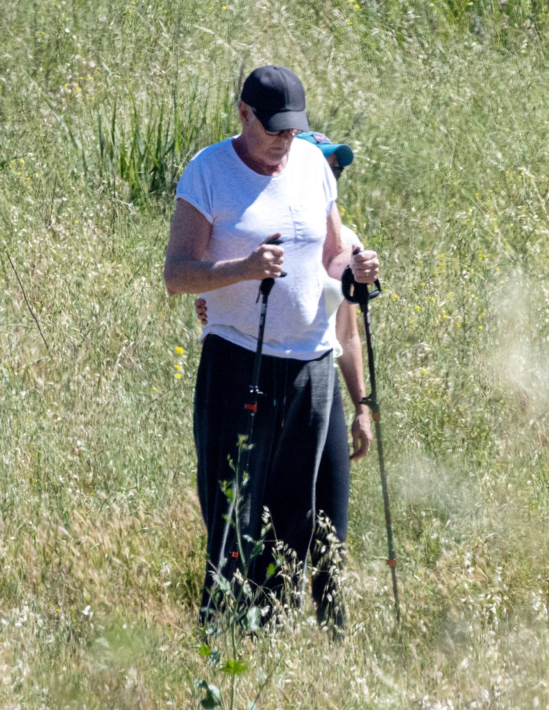 David Hasselhoff and Haley Roberts hiking in Calabasas.