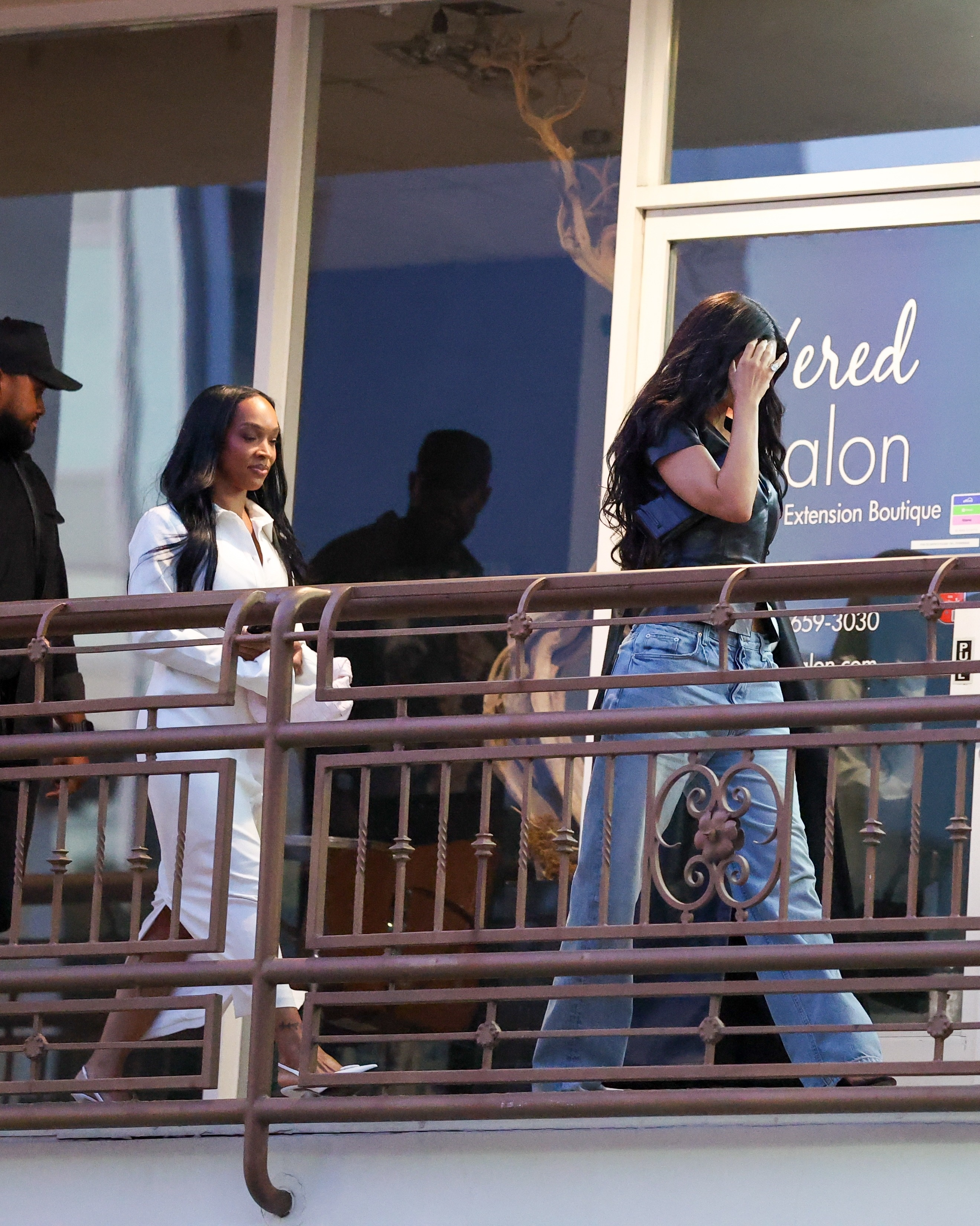 Kylie Jenner wearing a huge diamond ring while leaving Sushi Park with friends Malika Haqq and Yris Palmer.