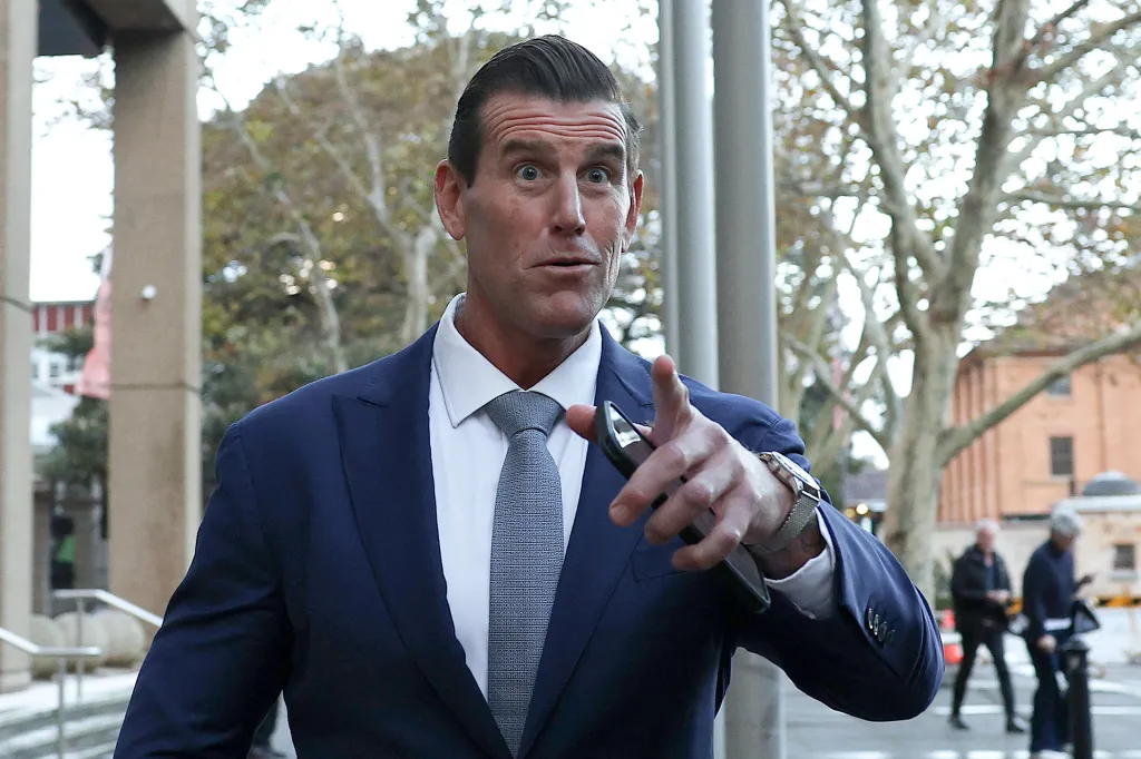 Former Australian elite Special Air Service regiment member Ben Roberts-Smith leaves Federal Court in Sydney on May 1, 2025.