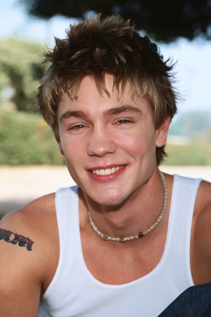 Portrait of actor Chad Michael Murray in a white tank top.