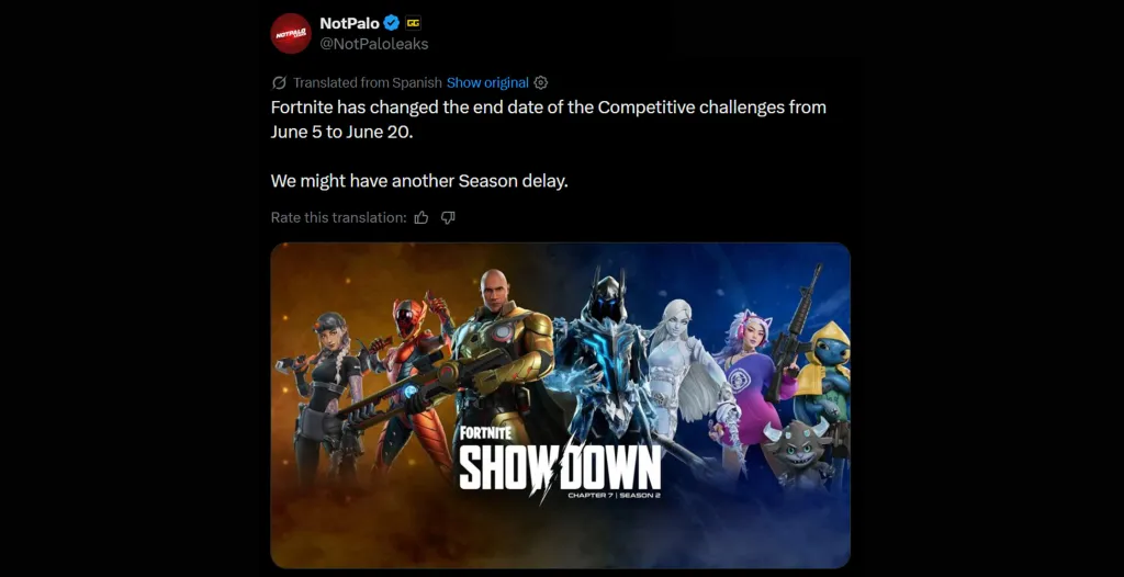 Fortnite Chapter 7 Season 3 Delayed Rumor