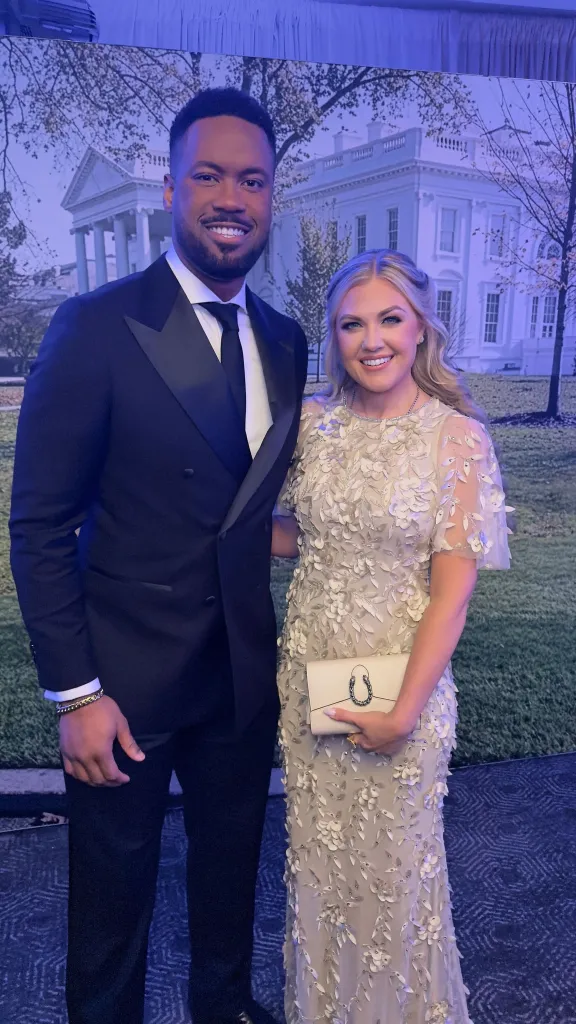 Erika Kirk was seen with Fox News’ Lawrence Jones ahead of the event.