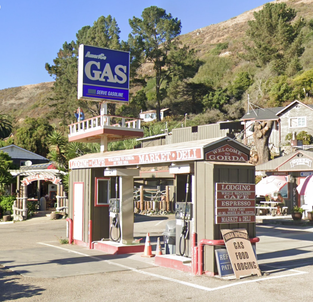Gas station in Big Sur, California, selling gas for $9.99/gallon.