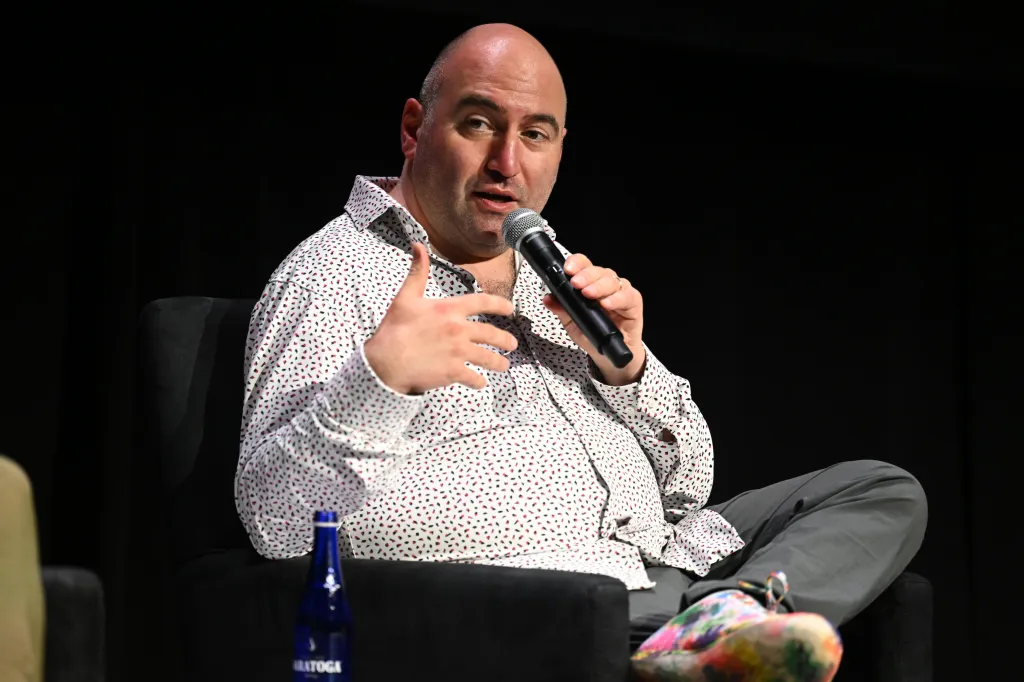 George Arison speaks onstage during Tribeca X at Spring Studios.