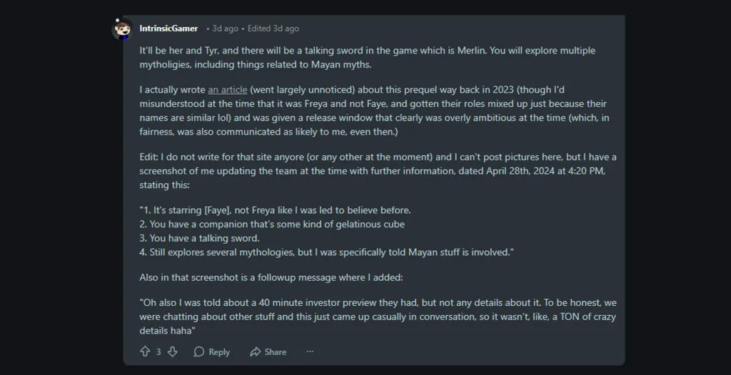 God of War Faye Game Leak