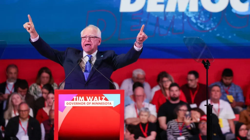 Tim Walz rips ‘feeble-minded’ Trump during speech as war negotiations fall apart