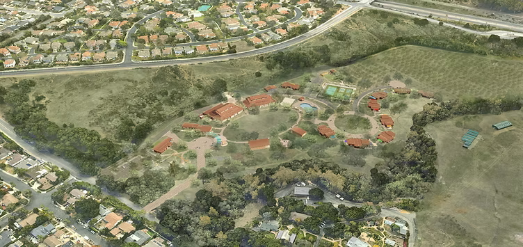 Aerial illustration of the Gratitude Canyon Firework Foundation site.