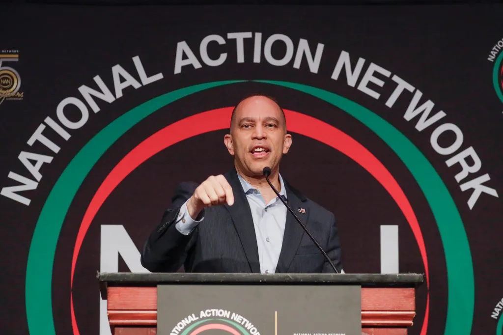 Hakeem Jeffries speaks at the National Action Network Convention.