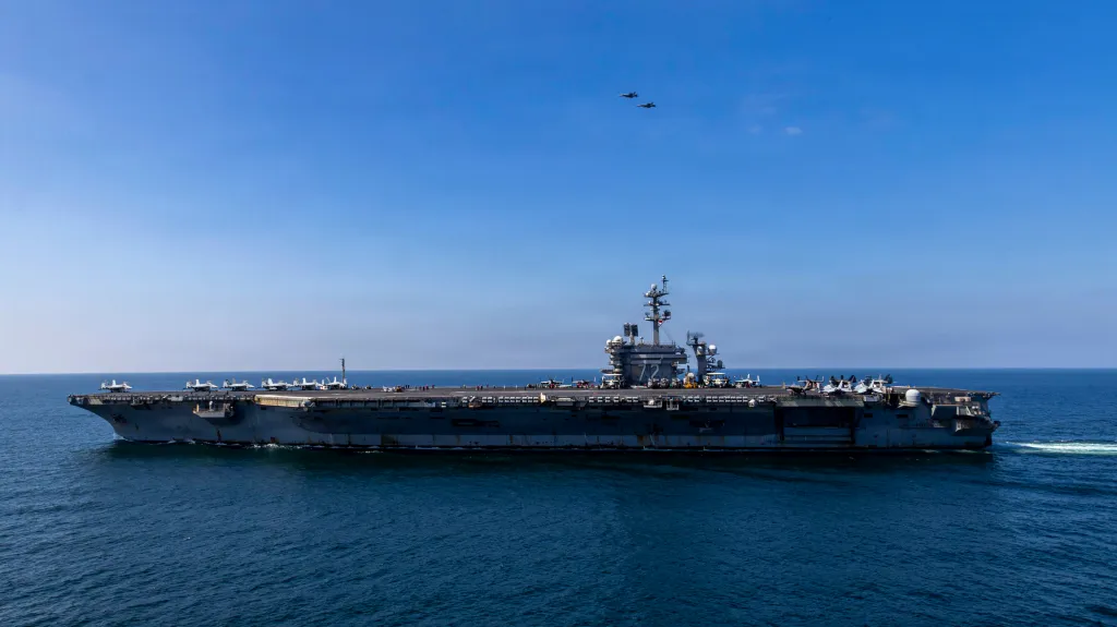 Nimitz-class aircraft carrier USS Abraham Lincoln (CVN 72) sails in support of Operation Epic Fury on March 3, 2026 in the Mediterranean Sea.