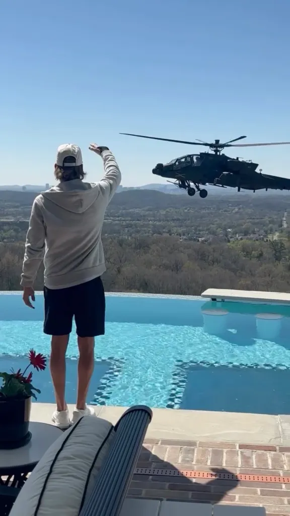 just weeks after two chopper crews got in hot water for performing a fly-by over the rocker's Tennessee home.