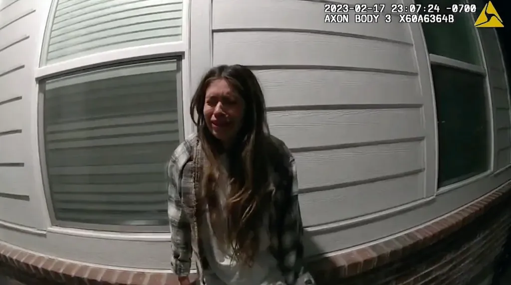 Influencer Taylor Frankie Paul is shown crying during her arrest for alleged domestic violence.