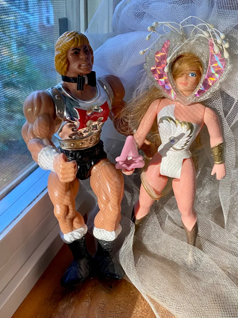 He-Man and She-Ra action figures.