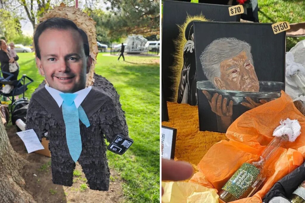 Utah Pride event gets massive backlash after displaying severed Trump head painting and pinata of Mike Lee