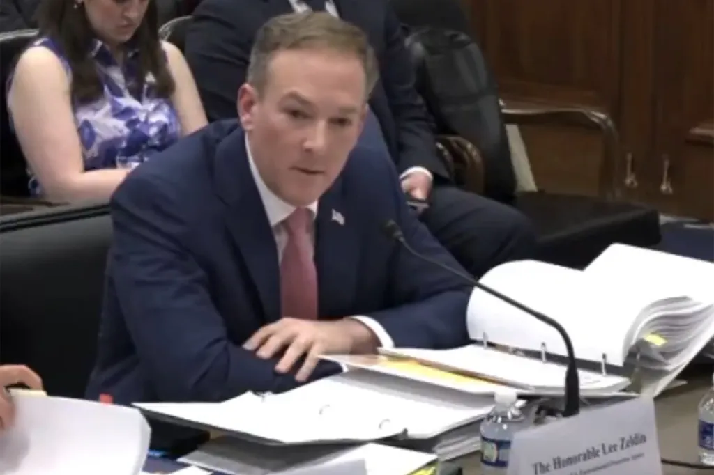 Lee Zeldin speaking at a congressional hearing.