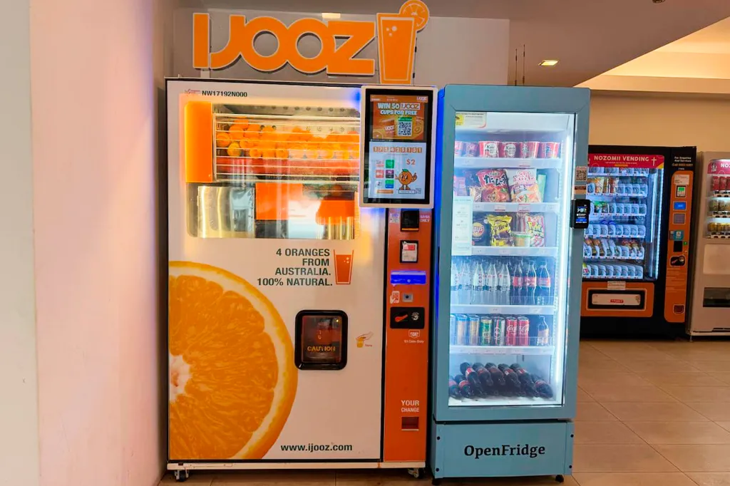 IJooz, , the company operating the juice vending machine, sanitized the dispenser while replacing all 500 straws in the machine.
