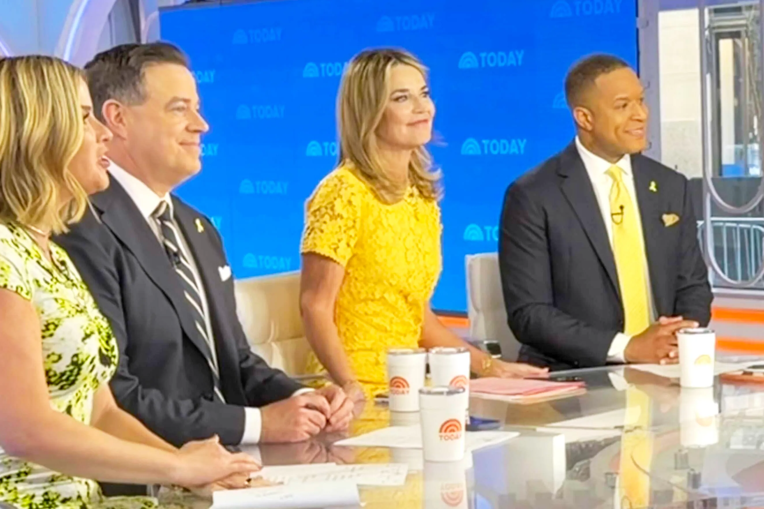 Jenna Bush Hager, Carson Daly, and Craig Melvin, Savannah Guthrie