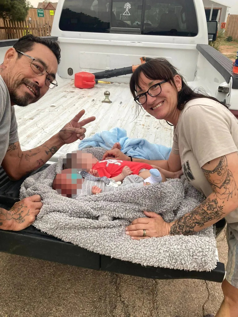 Jessica McClure Morales with her husband Danny Morales and their two grandchildren.