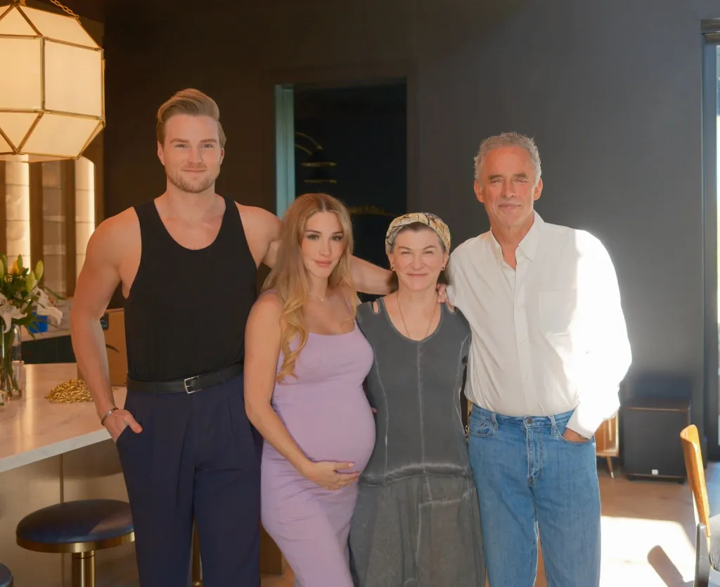 Jordan Peterson (right) with his daughter Mikhaila Peterson (2nd left) Tammy Peterson (2nd right) Jordan Fuller (left) Jordan Peterson