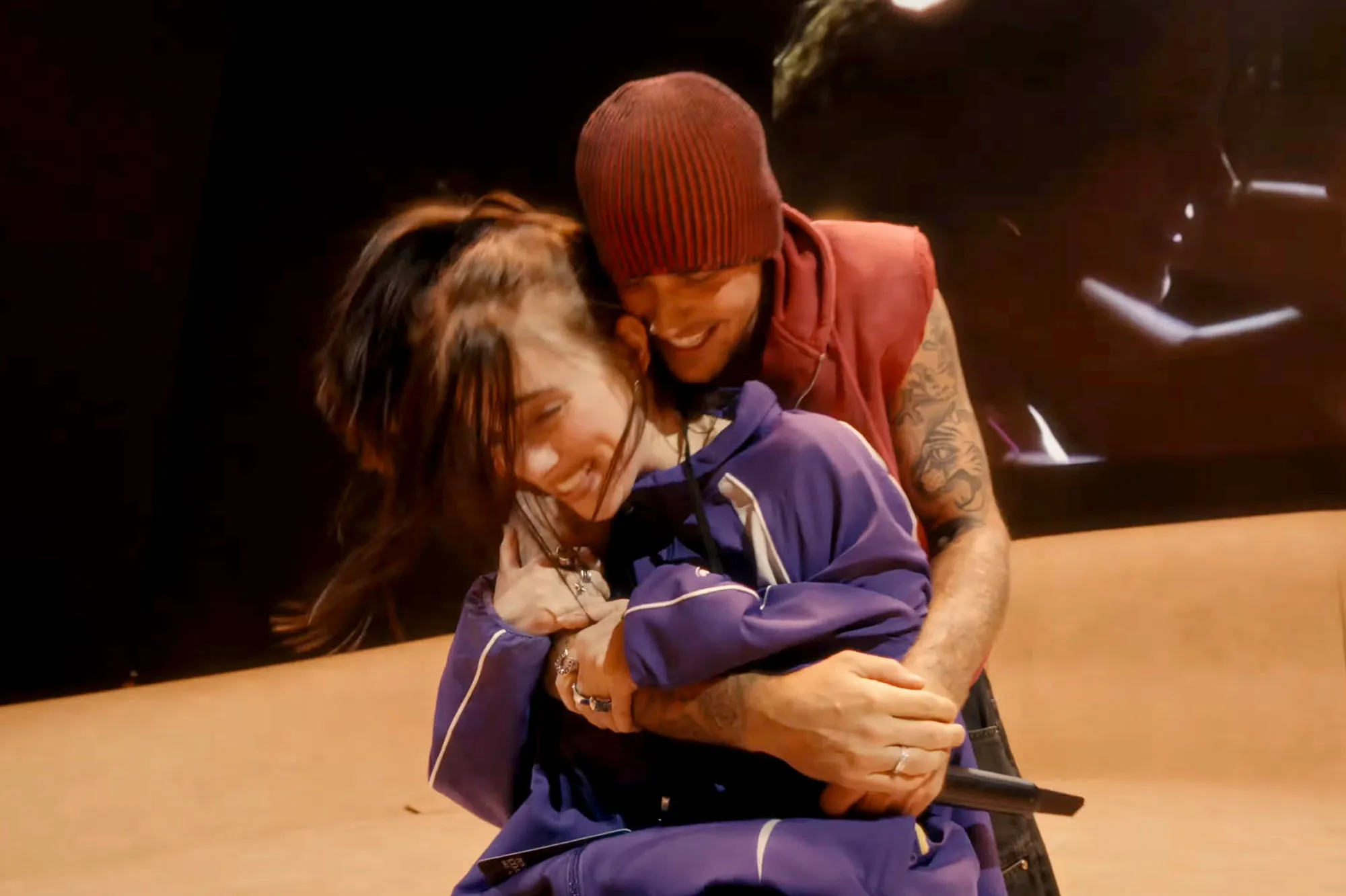 Justin Bieber serenades Billie Eilish during his Coachella set.