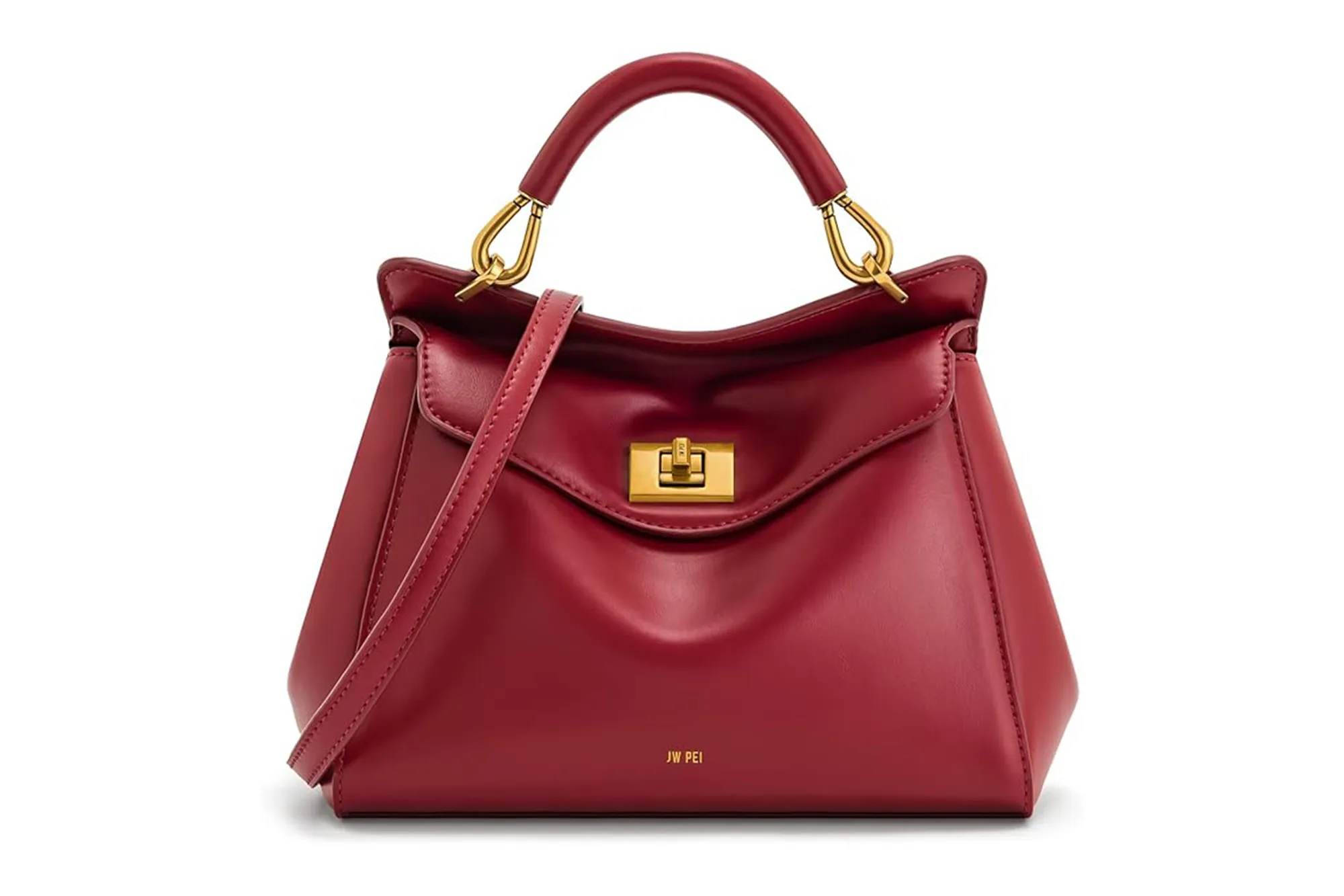 A burgundy bag