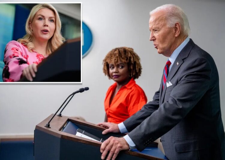 Karoline Leavitt blames Joe Biden for the ‘hard time’ Karine Jean-Pierre had as White House press secretary 