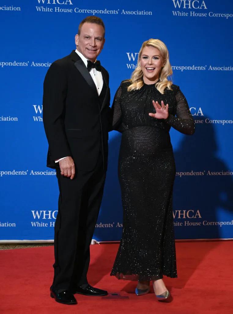 Karoline Leavitt and Nicholas Riccio at the 2026 White House Correspondents' Dinner.