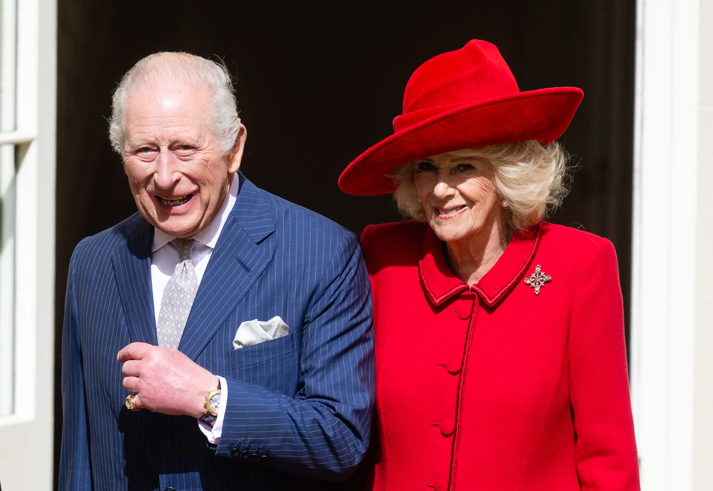 King Charles III and Queen Camilla attending the Easter Matins Service.