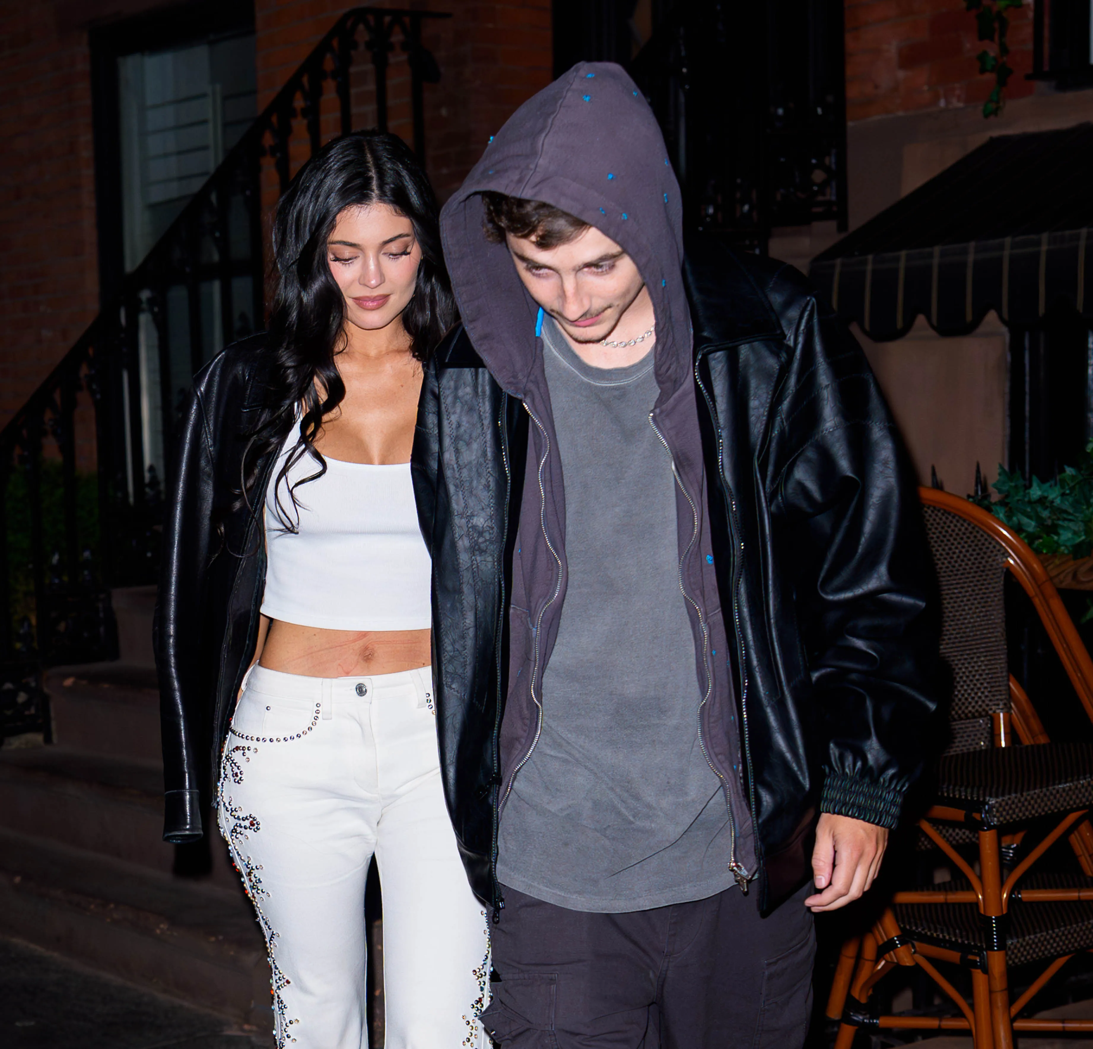 Kylie Jenner and Timothee Chalamet walking together in New York City.