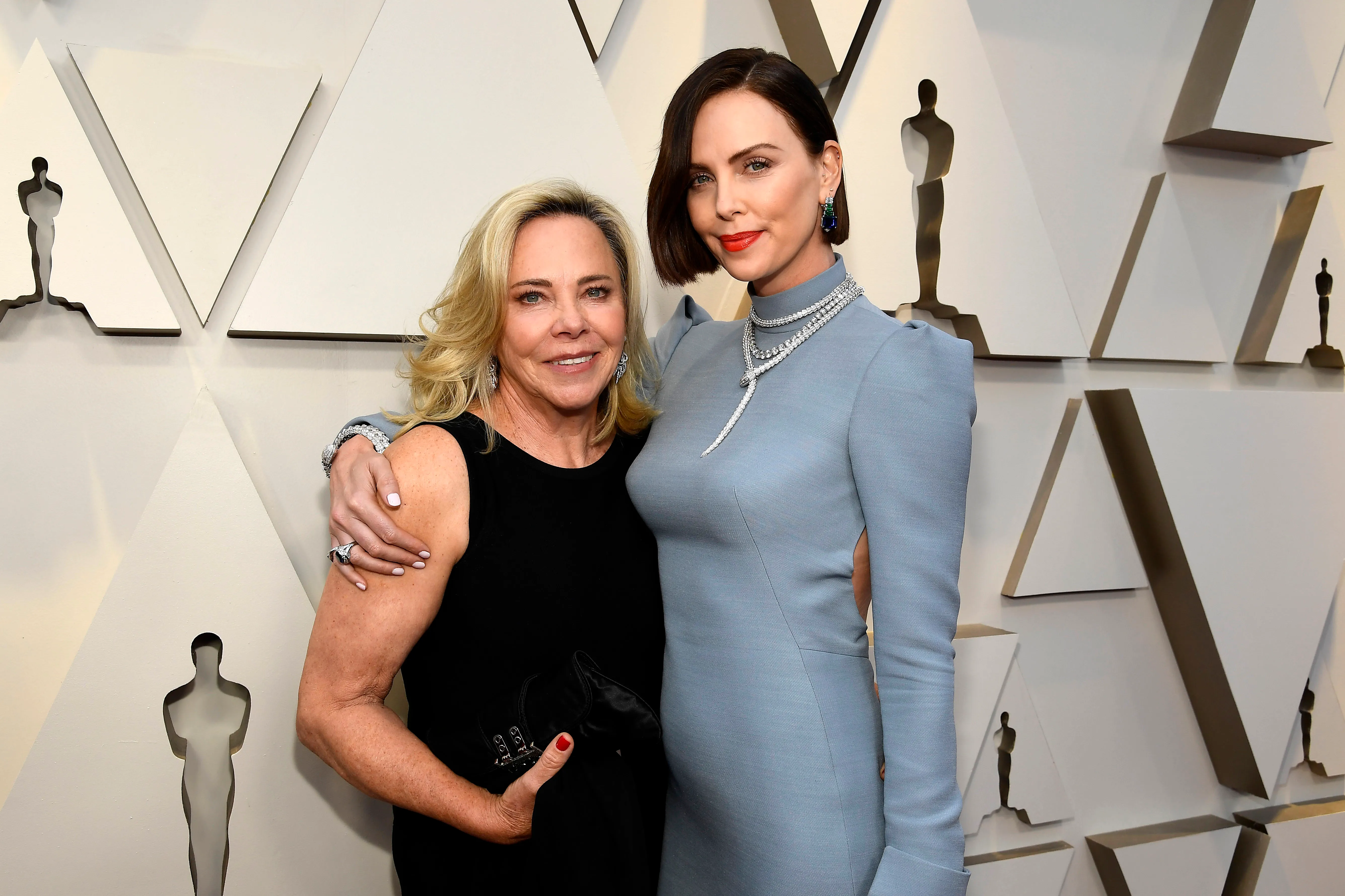 Charlize Theron and Gerda Moritz pose at the 91st Annual Academy Awards.
