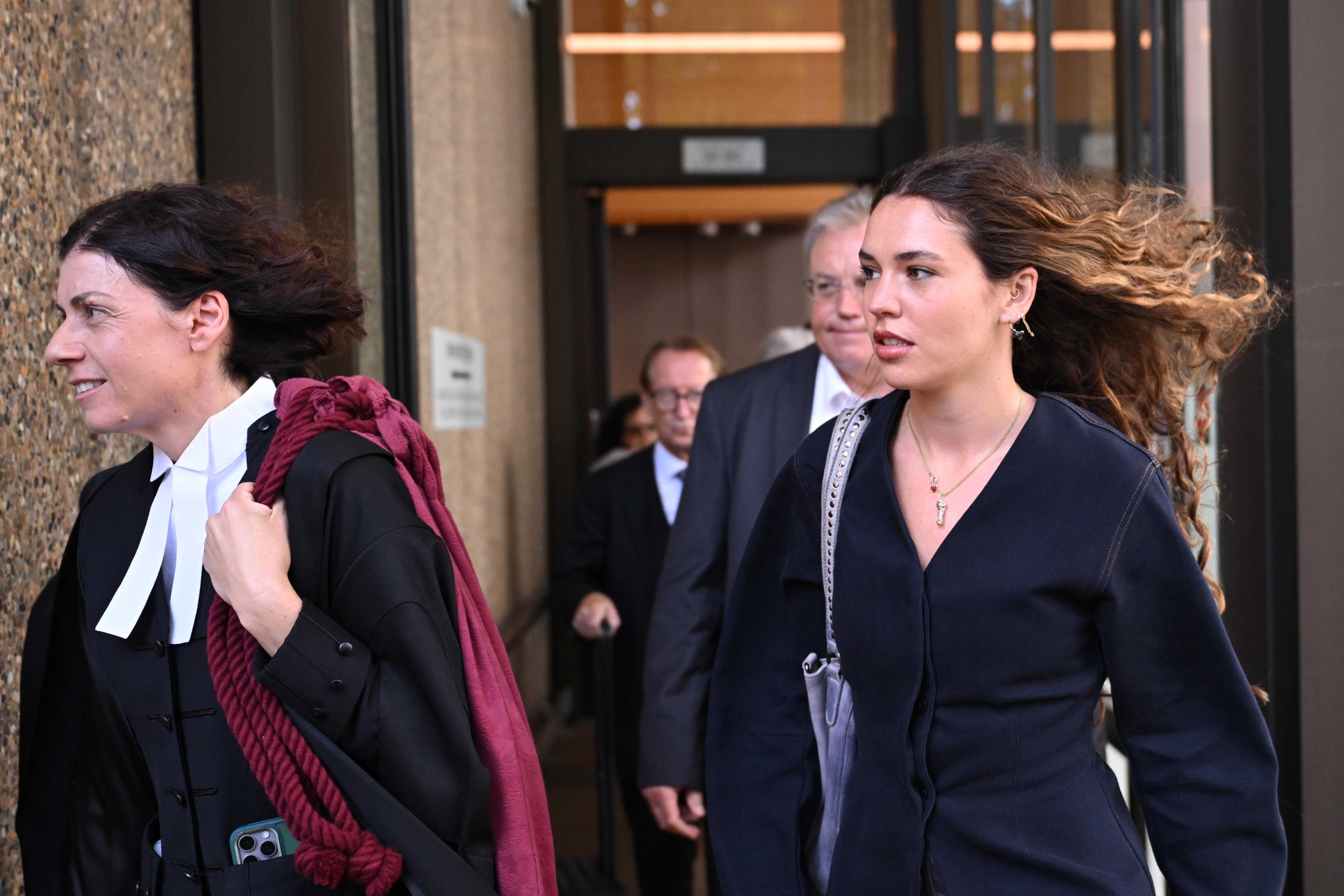 Charlotte MacInnes leaving the Federal Court of Australia.