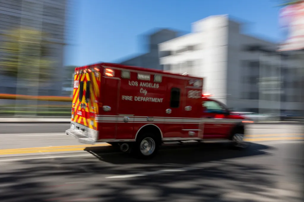 Los Angeles Fire Department vehicle responding to an emergency.