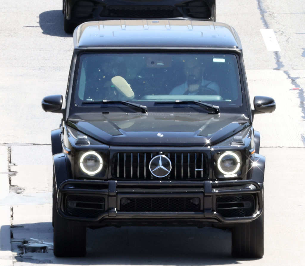 Britney Spears in her Mercedes G-Wagon.