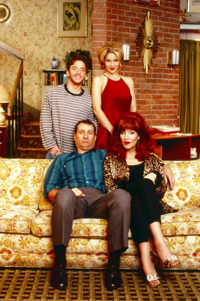 The cast of Married...With Children: David Faustino, Christina Applegate, Ed O'Neill, and Katey Sagal.
