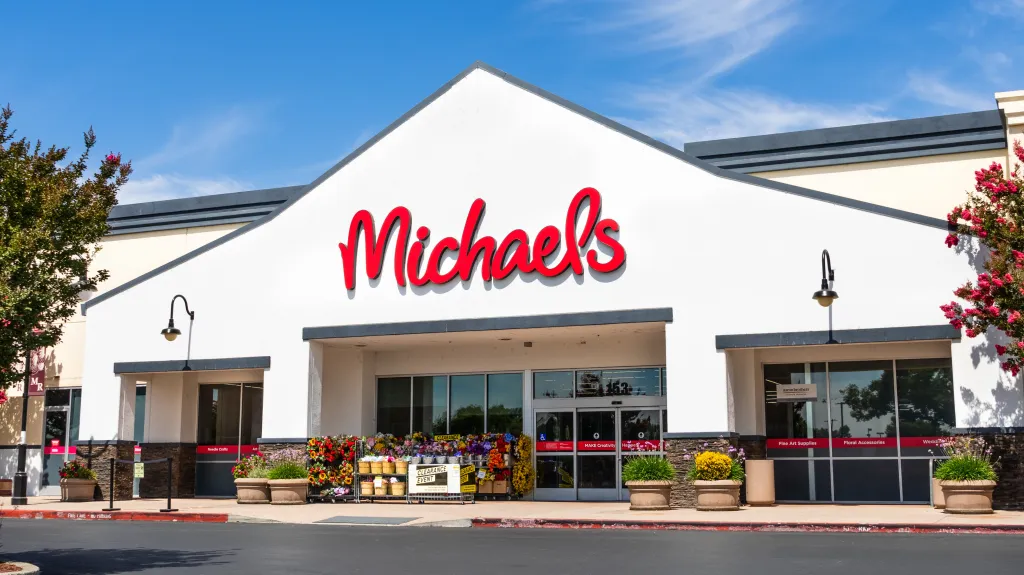Exterior of a Michaels arts and crafts store.