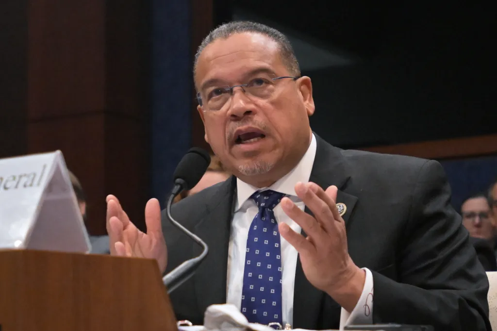 Minnesota Attorney General Keith Ellison speaking at a House Committee on Oversight and Government Reform hearing.