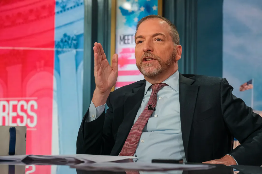 Chuck Todd on set for 