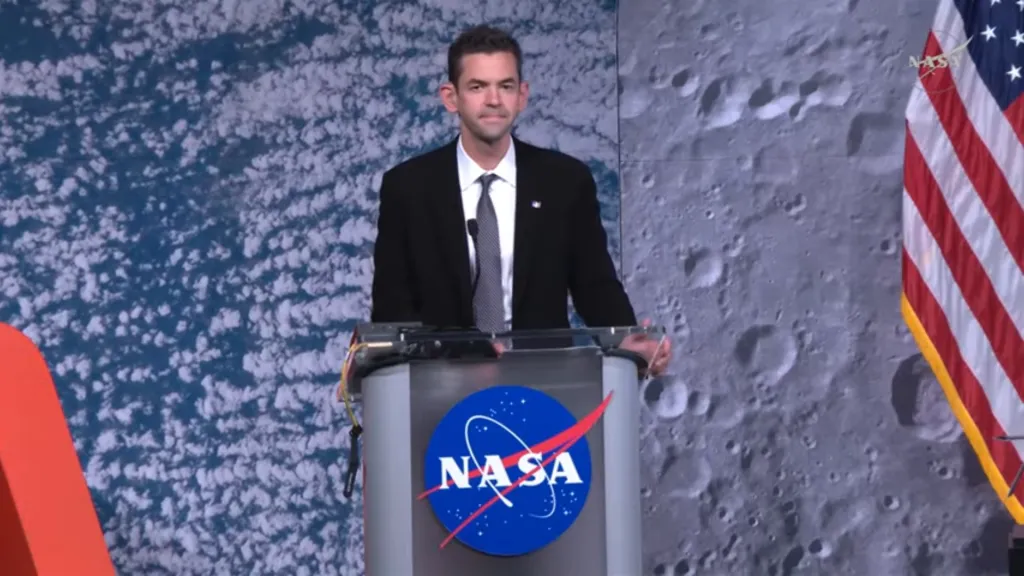 NASA administrator Jared isaacman introduced Donald Trump, as the Artemis II crew completes a mission around the moon.
