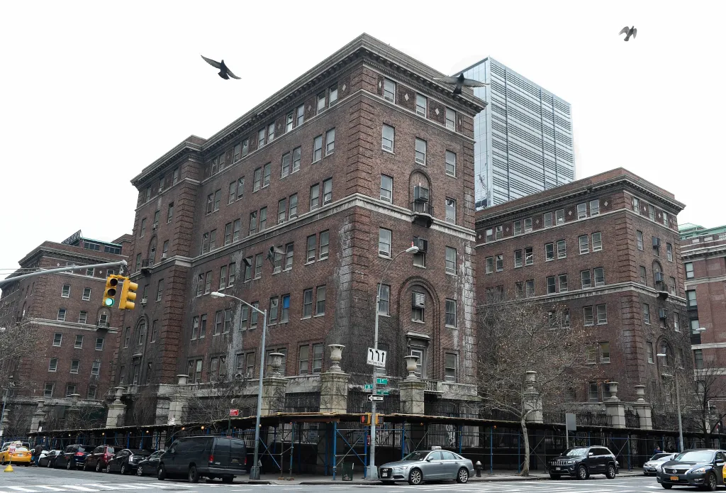 Exterior of the Bellevue Men's Shelter in New York City.