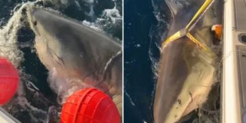 Largest male white shark Contender’s latest ping offers fresh insight into shark behavior