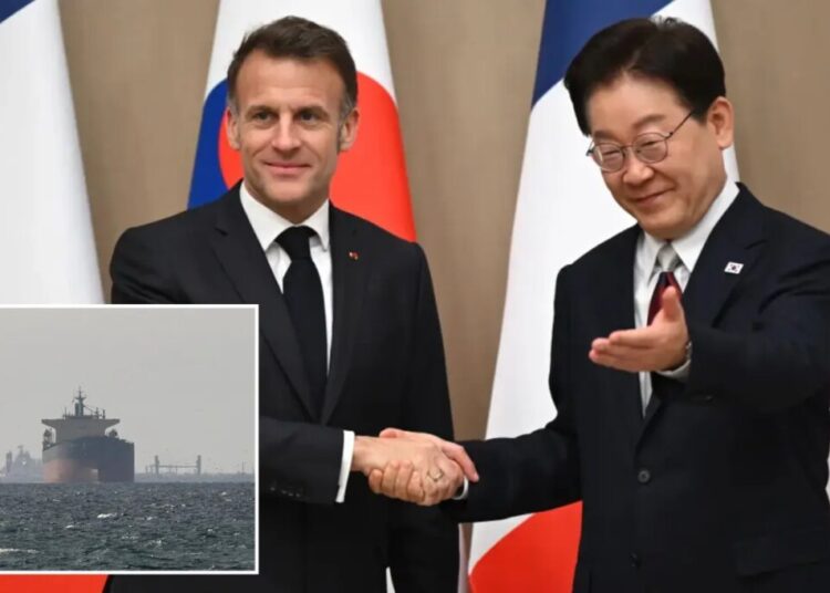 French, South Korean leaders say they’ll work together on the Strait of Hormuz