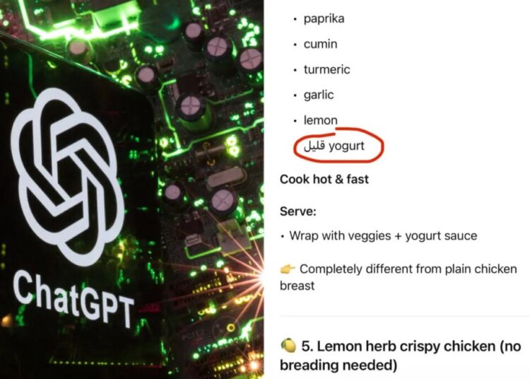 ChatGPT users flummoxed after AI bot starts inserting Arabic into responses